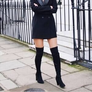 New Stuart Weitzman Black Highland Over The Knee Heeled Boot Womens size 9